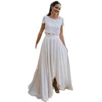 Light Wedding Dress For Destination Photos Lace And Satin Bridesmaid Style