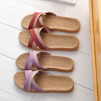 Four Seasons Home Sweat-absorbent Linen Slippers For Women