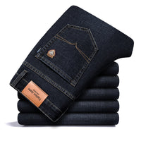 Fleece-lined Men's Loose Straight Plus Size Jeans