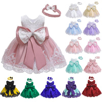 Puff skirt lace dress