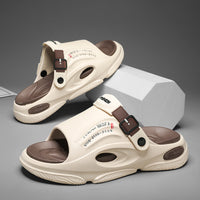 Mens Summer Outdoor Slippers With A Non-slip Step-on-poop Feel