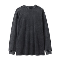 Flame Car Printing Long Sleeve European And American Fashion Brand Washed And Worn Round Neck Bottoming Shirt