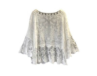 Summer Oversized Knitted Cardigan Cotton Lace Shirt Shawl