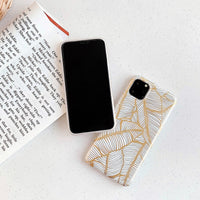 Bronzing banana leaf phone case