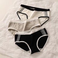Women's Cotton Mid Waist Traceless Sexy Underpants Girls Triangle Shorts