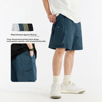 Plaid Stretch Sports Shorts Casual Loose