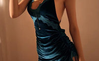 Velvet pajamas temptation strap nightdress