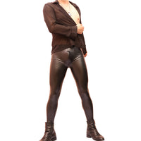 Sexy Men's Skinny Leather Pants Fashion Latex Ammonia Waterproof