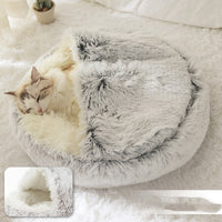 Soft Warm Velvet Cat Cave Nest Bed