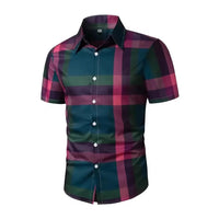 Men's Business Summer Wide Loose Shoulder Short Sleeve Single-breasted Shirt