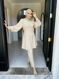 Fashionable Solid-Color Top And Pants Two-Piece Set For Women