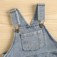 Printed Small Sun Rib Neckline T-shirt Denim Strap