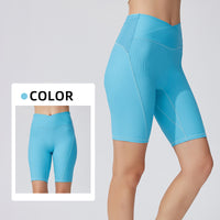 Men's And Women's Same High Elastic Multi-pocket High Waist Compression Shorts