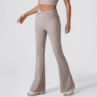 Women's High-Waist Slightly Flared Quick-Drying Casual Sports Trousers