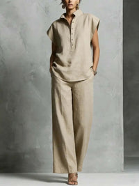 Women's Casual Cardigan Short-Sleeve Pants Set