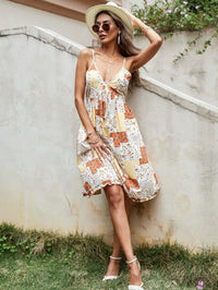 Loose-fitting Floral Print Slip Dress