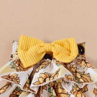 European And American Baby Girl Triangle Ruffled Shorts Suit