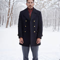 Men's Long-Sleeve British-Style Fashionable Wool Coat