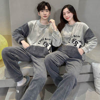 Coral Fleece Couple Plus Size Pajamas For Women