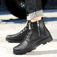 All-Match Comfortable Rubber Sole Side Zipper Large Size Martin Boots