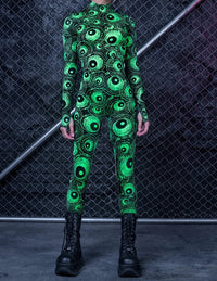 Fluorescent Skeleton Digital Printing Jumpsuit