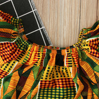 Children's headband printed jumpsuit