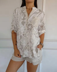 Fashion Casual Trend Floral Print Blouse