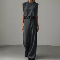 Sleeveless Vest Pullover Top And Loose-fitting Trousers Two-piece Set