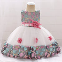 Children's three-dimensional flower girl dress