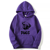 Hip Hop Pug Printed Sweater Men's And Women's Hoodies