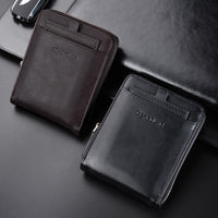 Mens Retro Multi-Card Zipper Wallet