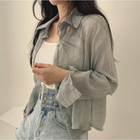 Elegant Summer Thin French Style Top Cardigan Blouse Sun Protection Shirt