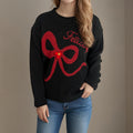 Autumn New Contrast Color Women's Sweater Round Neck