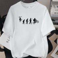 Womens Creative Printed T-Shirt Loose-Fit Top