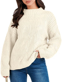 Drop Shoulder Loose Casual Twisted Knitted Pullover Sweater
