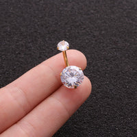 Colorful Zircon Belly Button Nail Stainless Steel