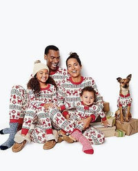 Printed Long-sleeved Christmas Parent-child Suit