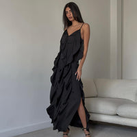 V Neck Slip Dress With Side Slit Women's