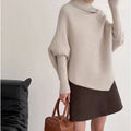 Irregular Turtleneck Sweater Women's Top