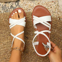 Women's Summer Elastic Band Slip-on Comfortable Lightweight Roman Flat Sandals