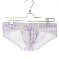 U Raised Pouch Plaid Briefs For Men
