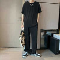 Men's Trendy Hong Kong-style Casual Viscose Short-sleeve Set