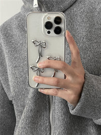 Niche Girl Metal Bow Phone Case