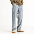 Men's Washed Distressed Straight Loose Straight Jeans