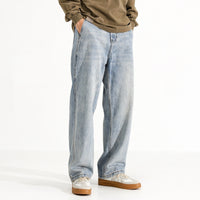 Men's Washed Distressed Straight Loose Straight Jeans