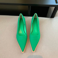 Simple Pointed Toe Pumps Low Heel Women's Shoes