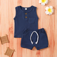 Boys' Sleeveless Tank Top Shorts Two Piece Set