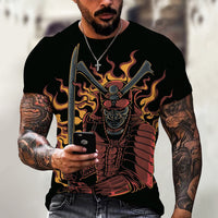 Men's Summer Trendy Ninja Printed Top Casual Short Sleeve
