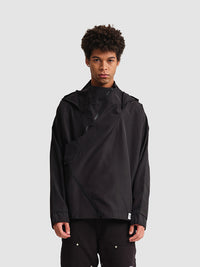 Diagonal Zipper Hooded Coat Loose For Men And Women