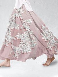 SpringSummer Fashion New Arrival Womens Big-Flared 3D Printed Skirt